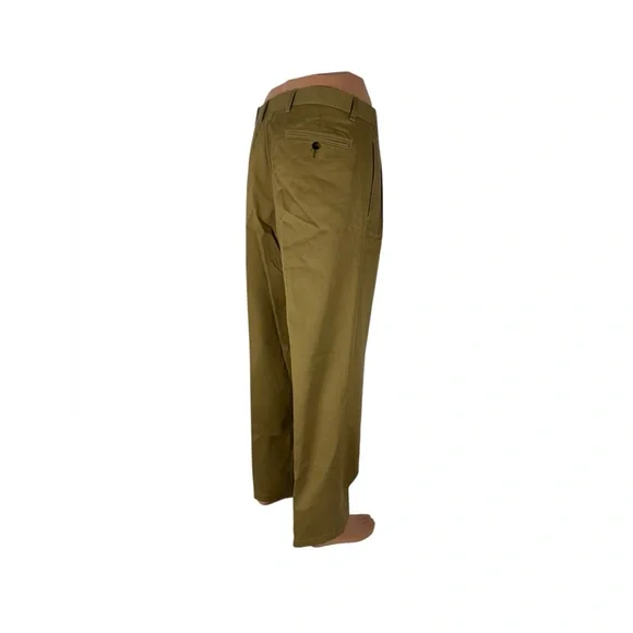 Orvis Mens 33 Pants Green Brown Ultimate Khakis Pleated Chino Cotton Twill NWT